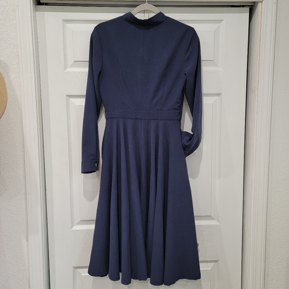 Women's Blue Vintage-inpired 1950s Swing Dress - Picture 3 of 6